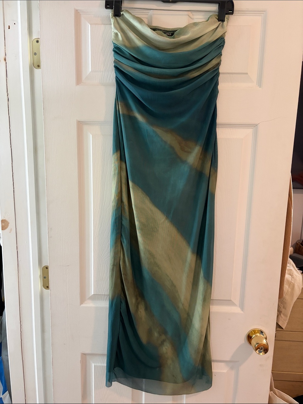 SHEIN Teal and Olive Draped Maxi Dress